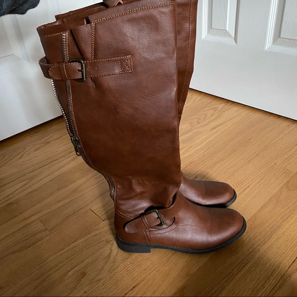 ShoeDazzle Brown Riding Boots